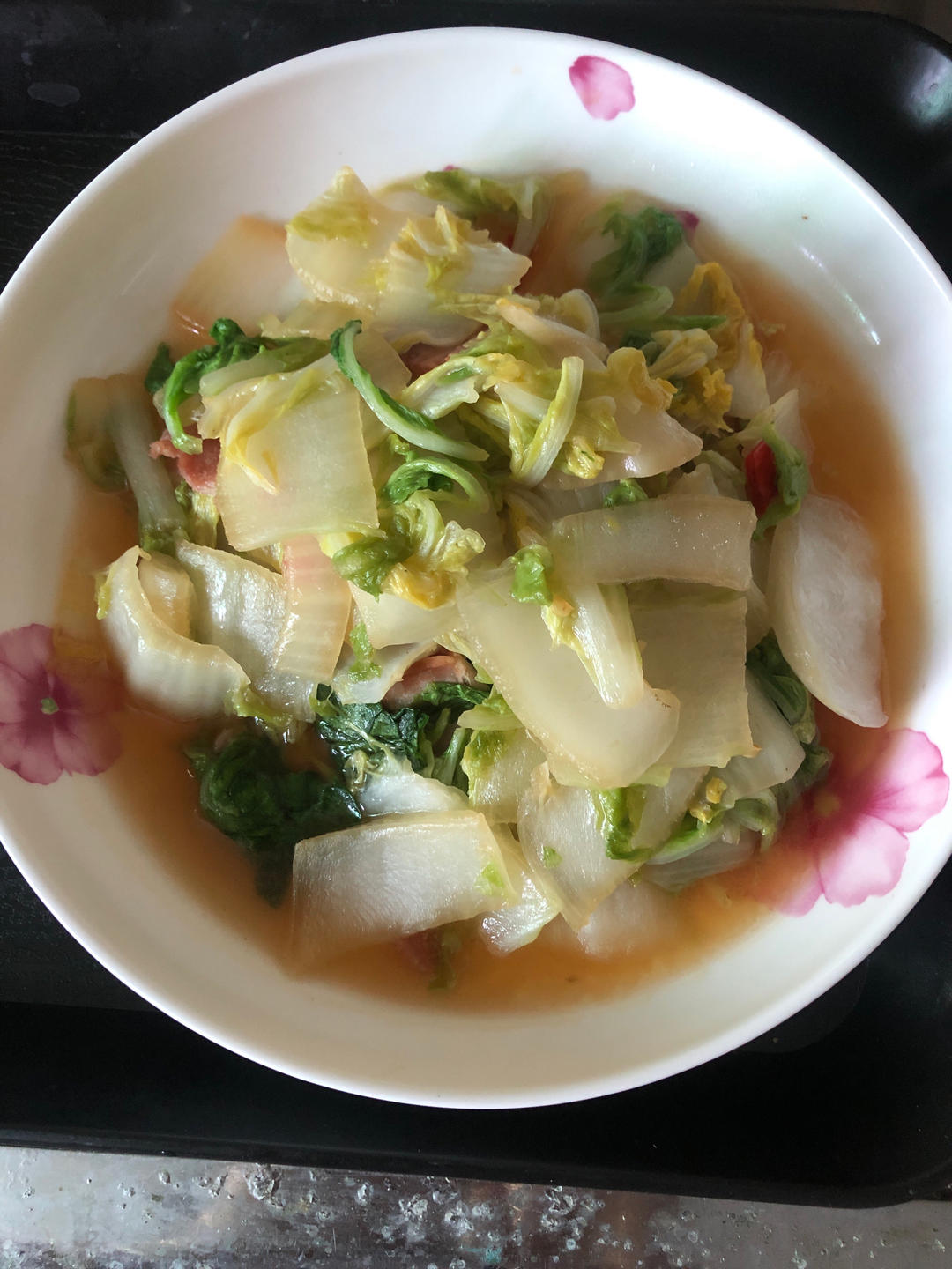 超简单超级下饭的培根炒杭白菜