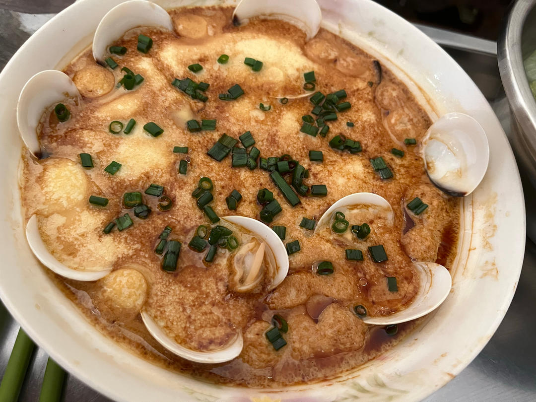 家常白贝蒸蛋