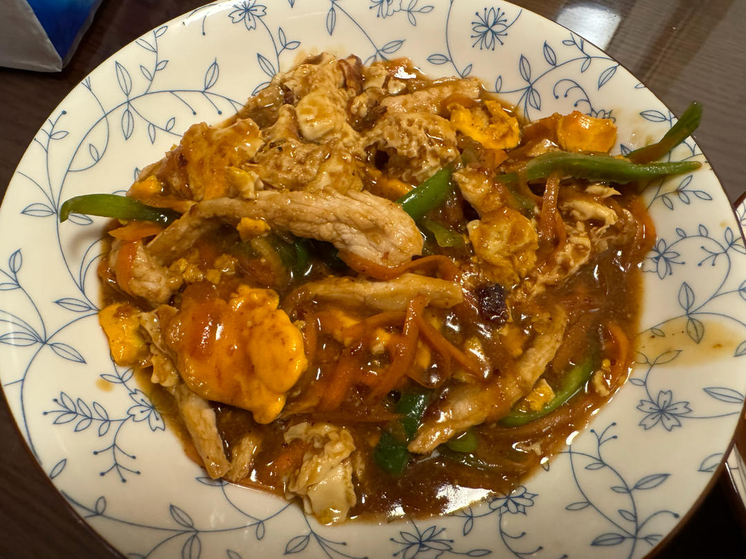 青椒肉丝荷包蛋