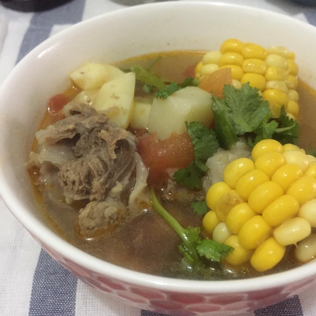番茄土豆玉米排骨汤