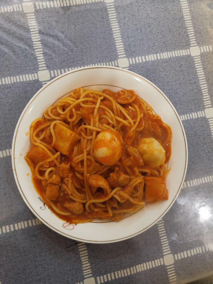 （完胜必胜客的）番茄肉酱意大利面～