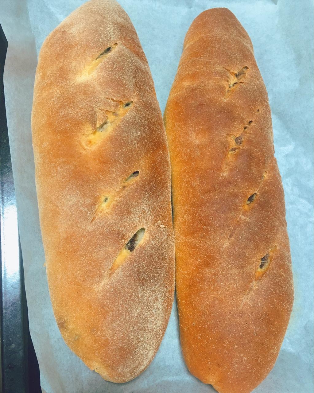 抹茶双色豆渣面包