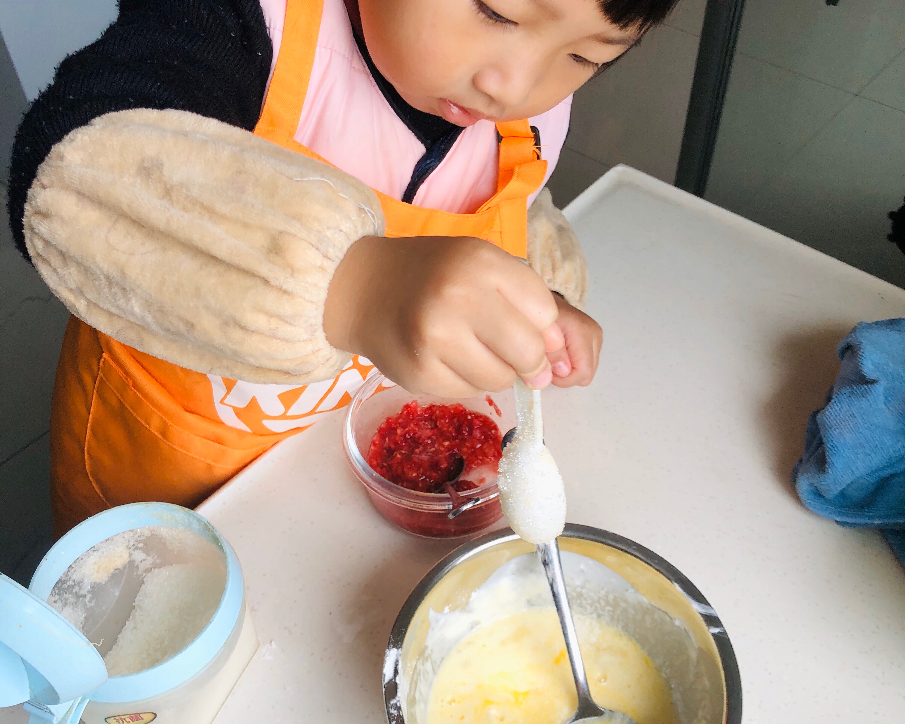 树莓亲子蒸糕—懒妈亲子时光的做法