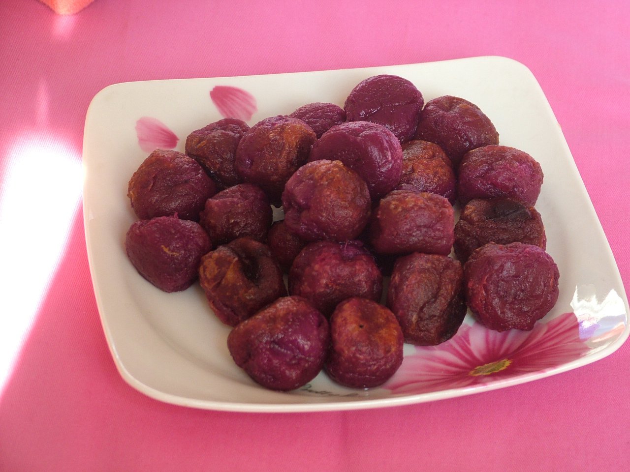 苍白浅影做的kfc复制版紫薯球