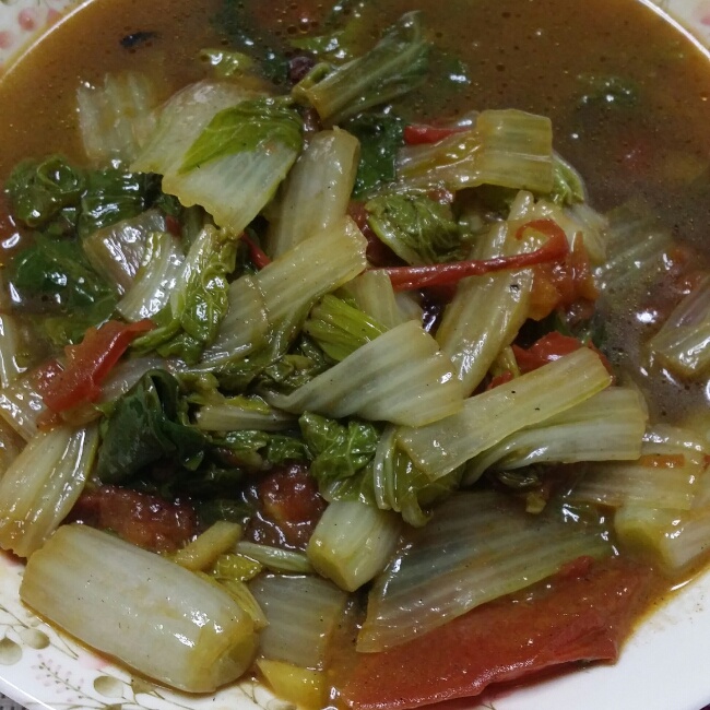 番茄胡萝卜烧大白菜（Chinese Cabbage with Tomato and Carrot)