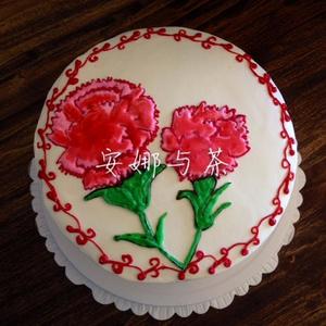 康乃馨手绘蛋糕的做法 步骤8