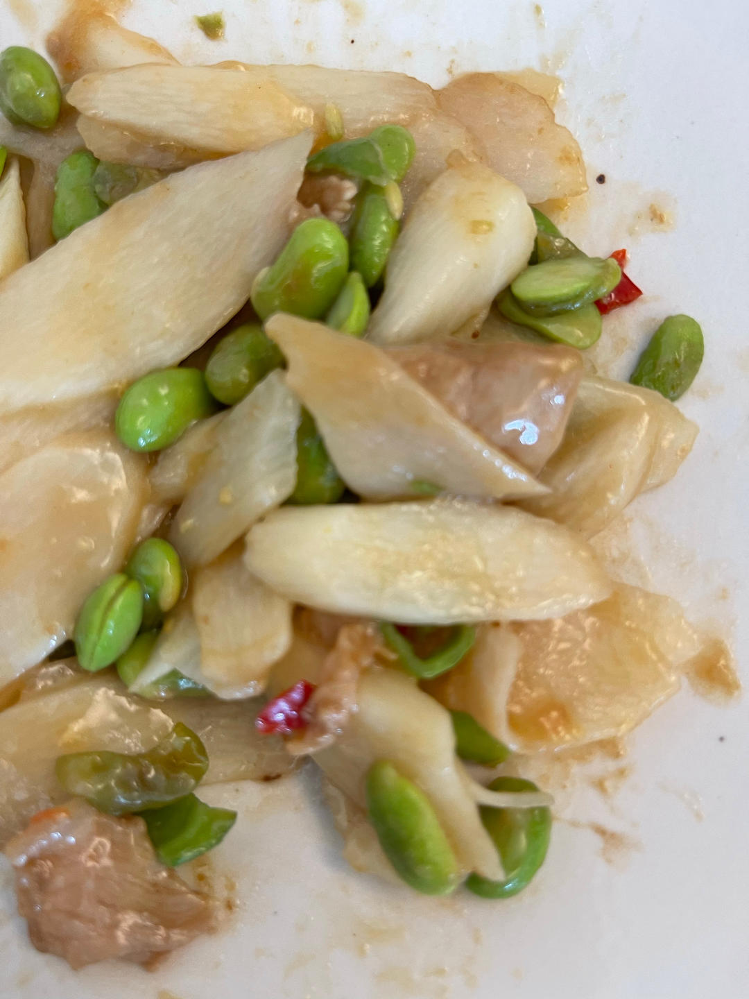 一人食：山药炒毛豆肉片