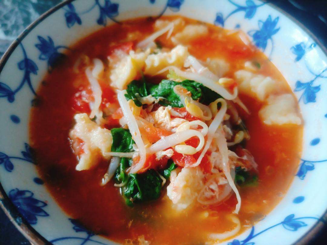 养生开胃健脾荆芥疙瘩汤