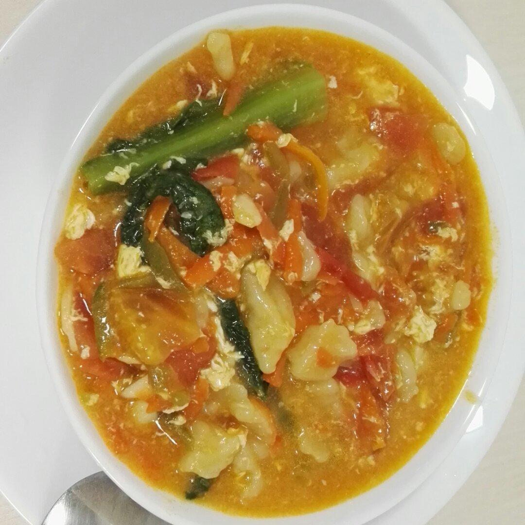西红柿鸡蛋疙瘩汤