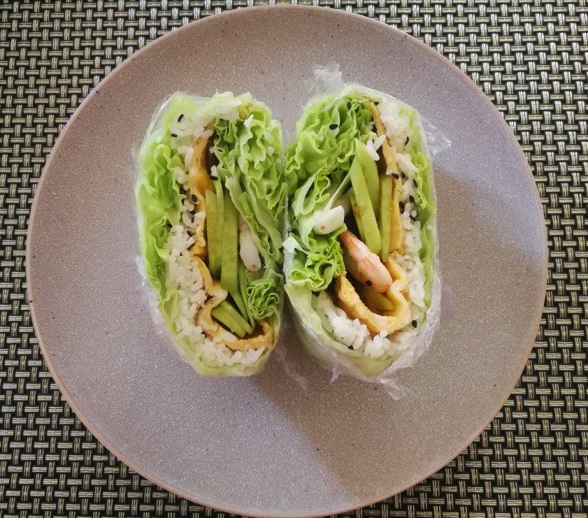减脂早餐—生菜包饭卷