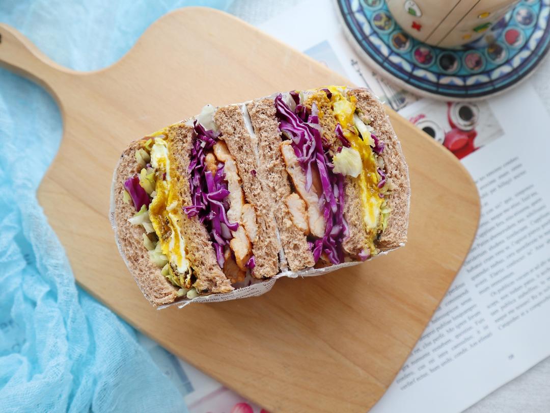 减脂快手早餐便当❗️全麦吐司三明治❗️的做法