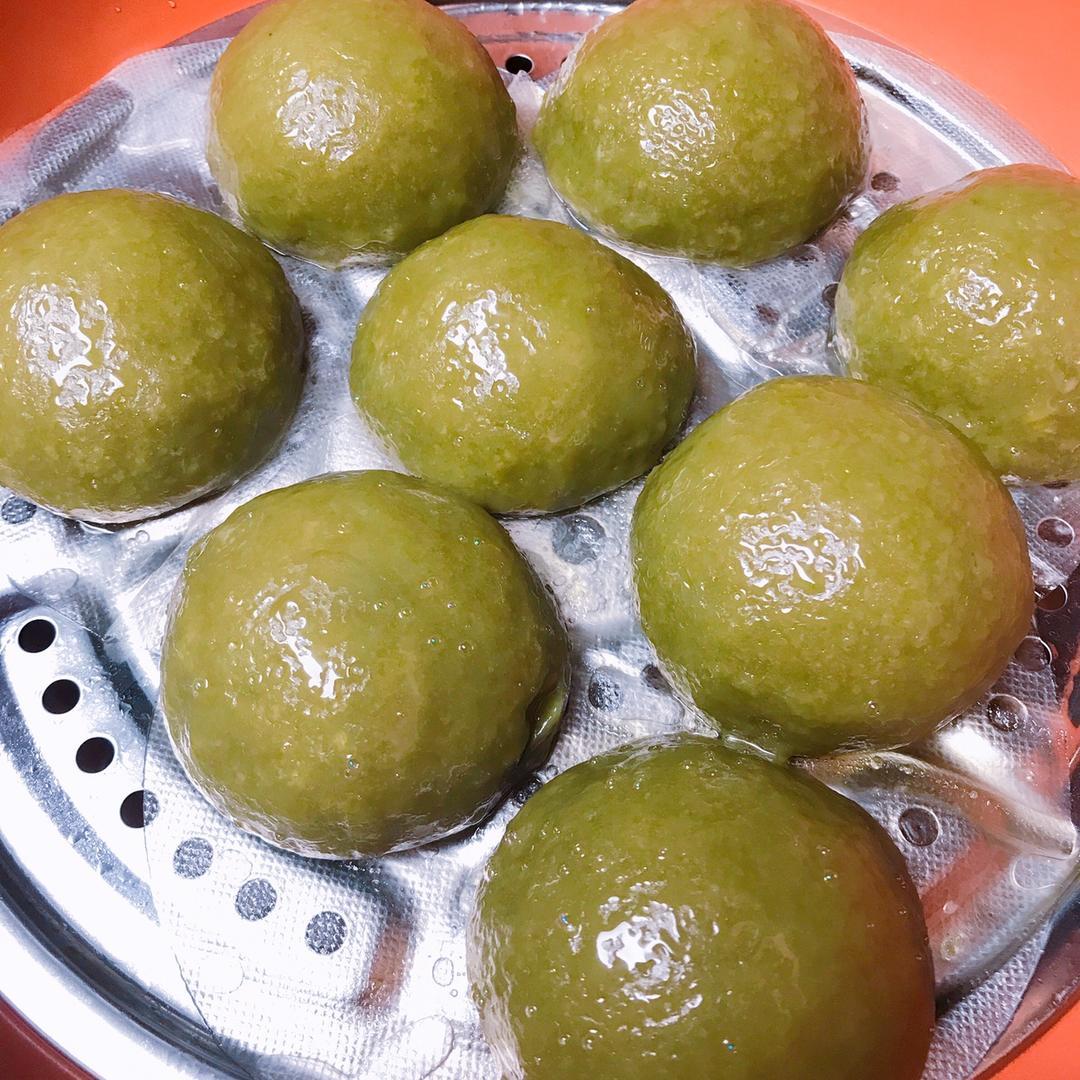 网红青团～～咸蛋黄肉松青团