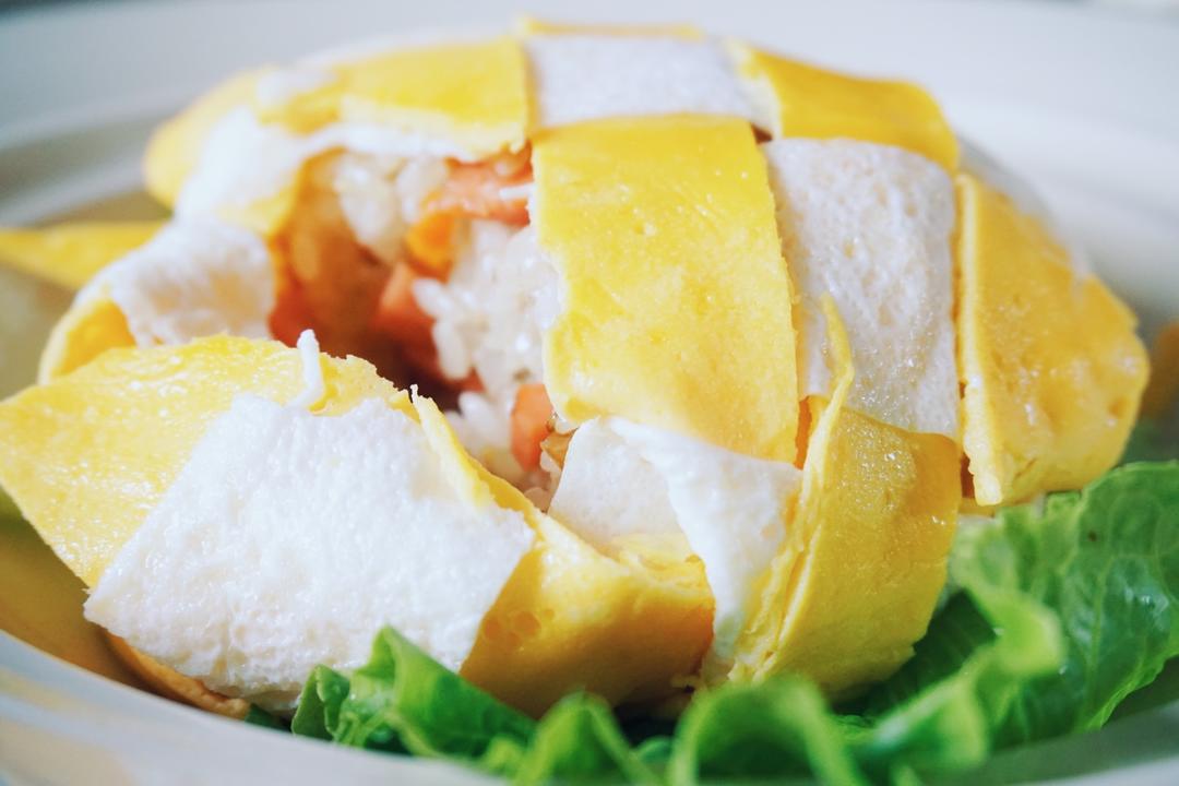 花式格子蛋包饭