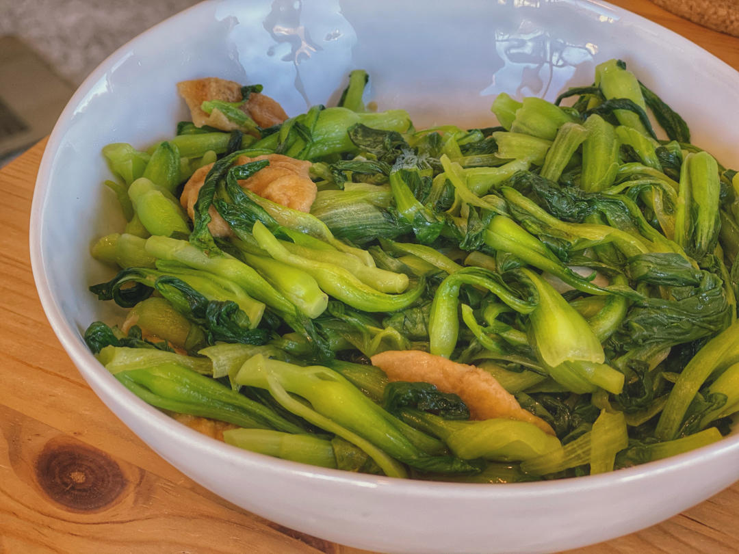 清炒鸡毛菜(蒸鱼豉油版本，不修图)