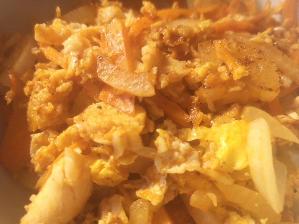 鸡肉培根炒鸡蛋