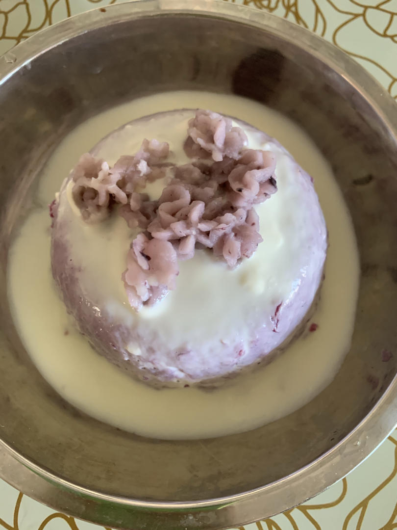 蓝莓紫薯山药蛋糕（无面粉无糖）