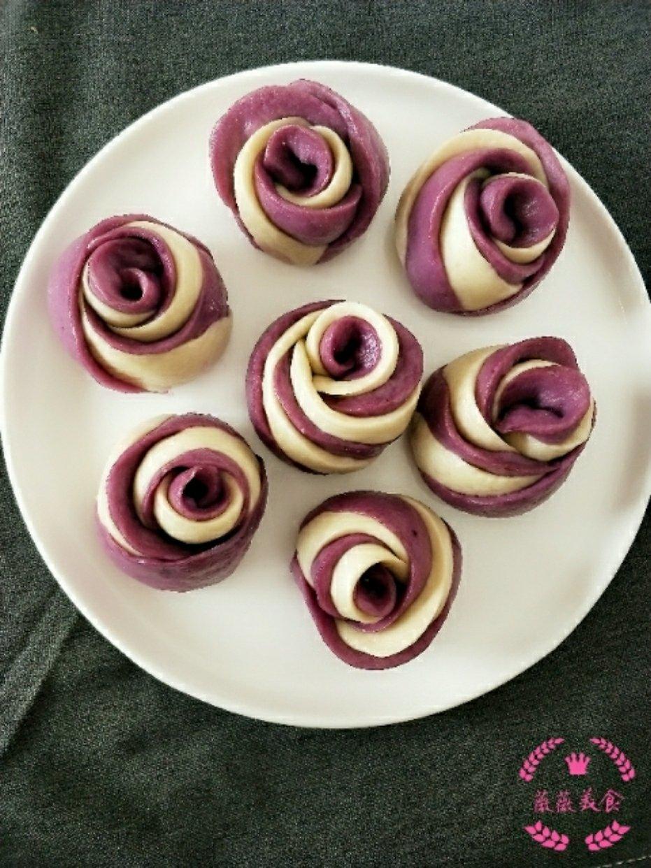 紫薯玫瑰花馒头
