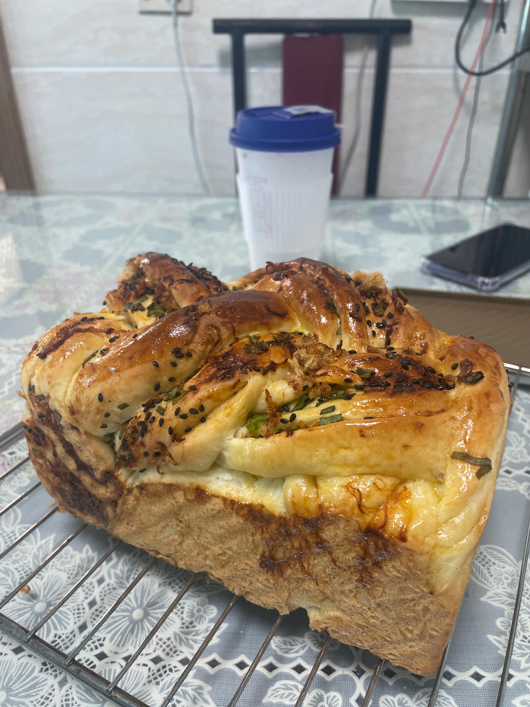 香葱肉松手撕吐司