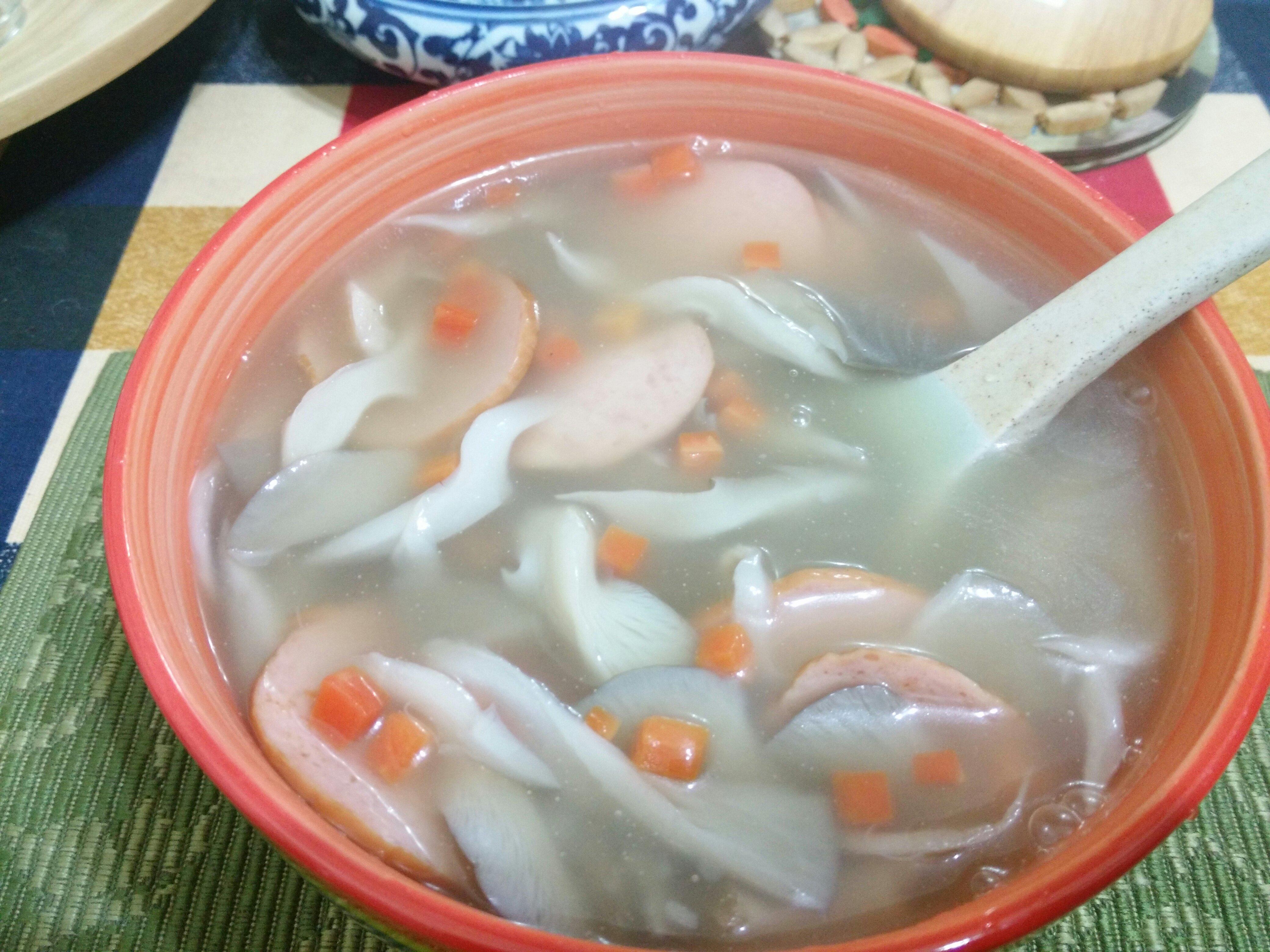 火腿平菇清汤的做法