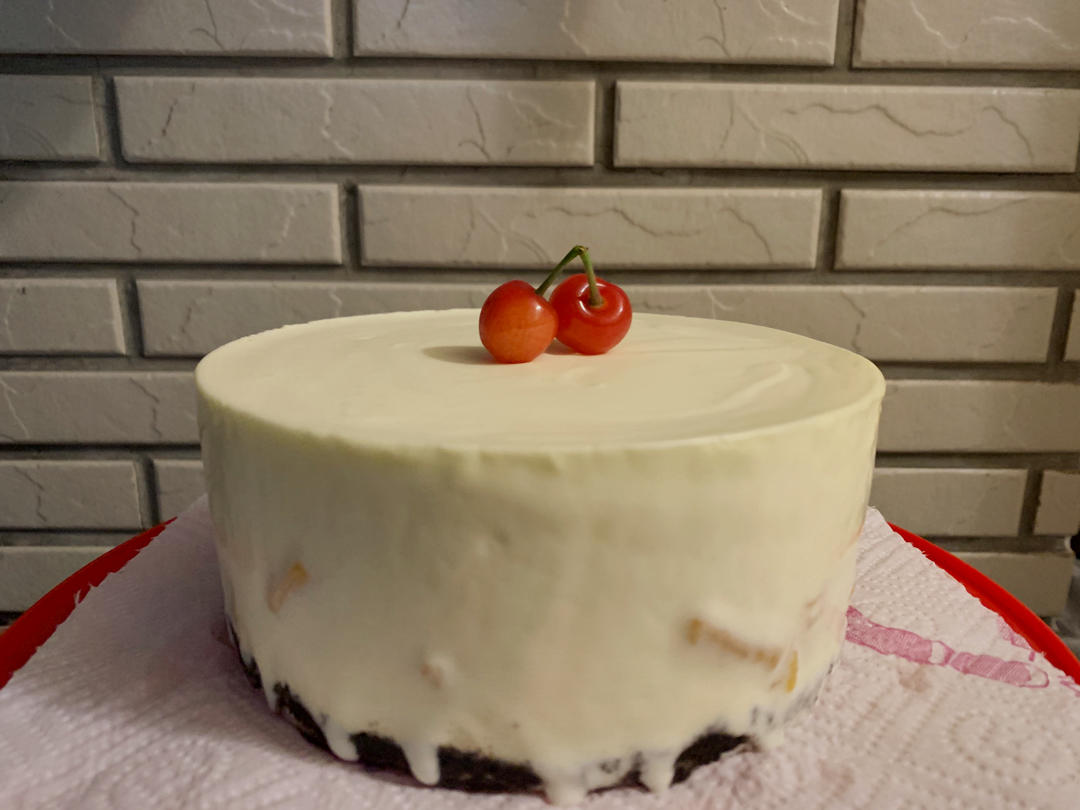 酸奶芒果慕斯蛋糕简易版（普通8寸活底）