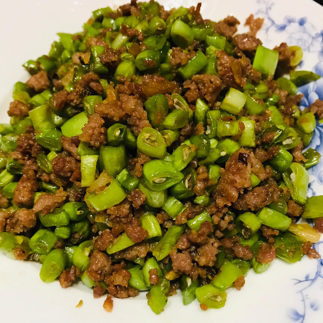 肉沫豆角下饭菜