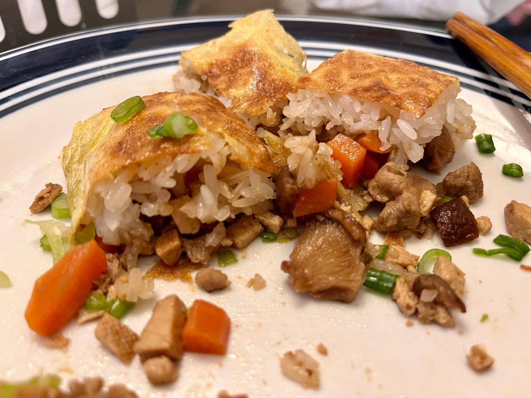 武汉名早餐【三鲜豆皮】，在家有个平底锅就能做