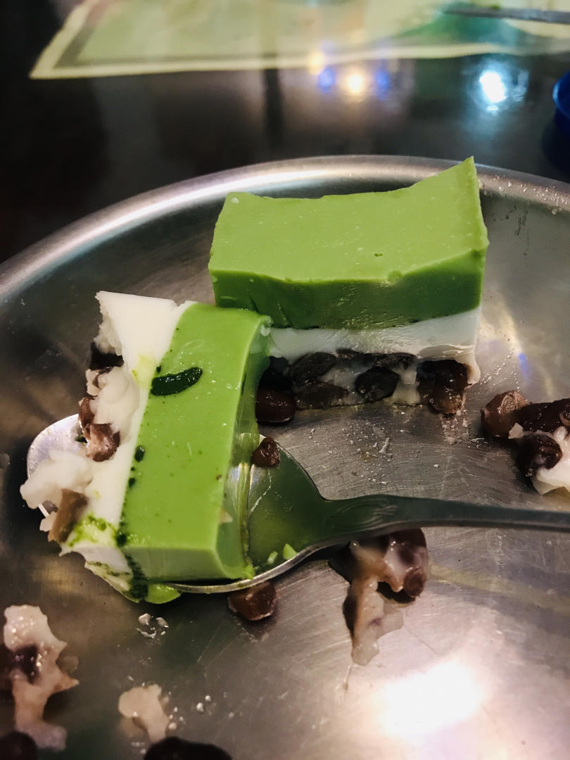 入口即化❗️好看又好吃的抹茶红豆奶糕