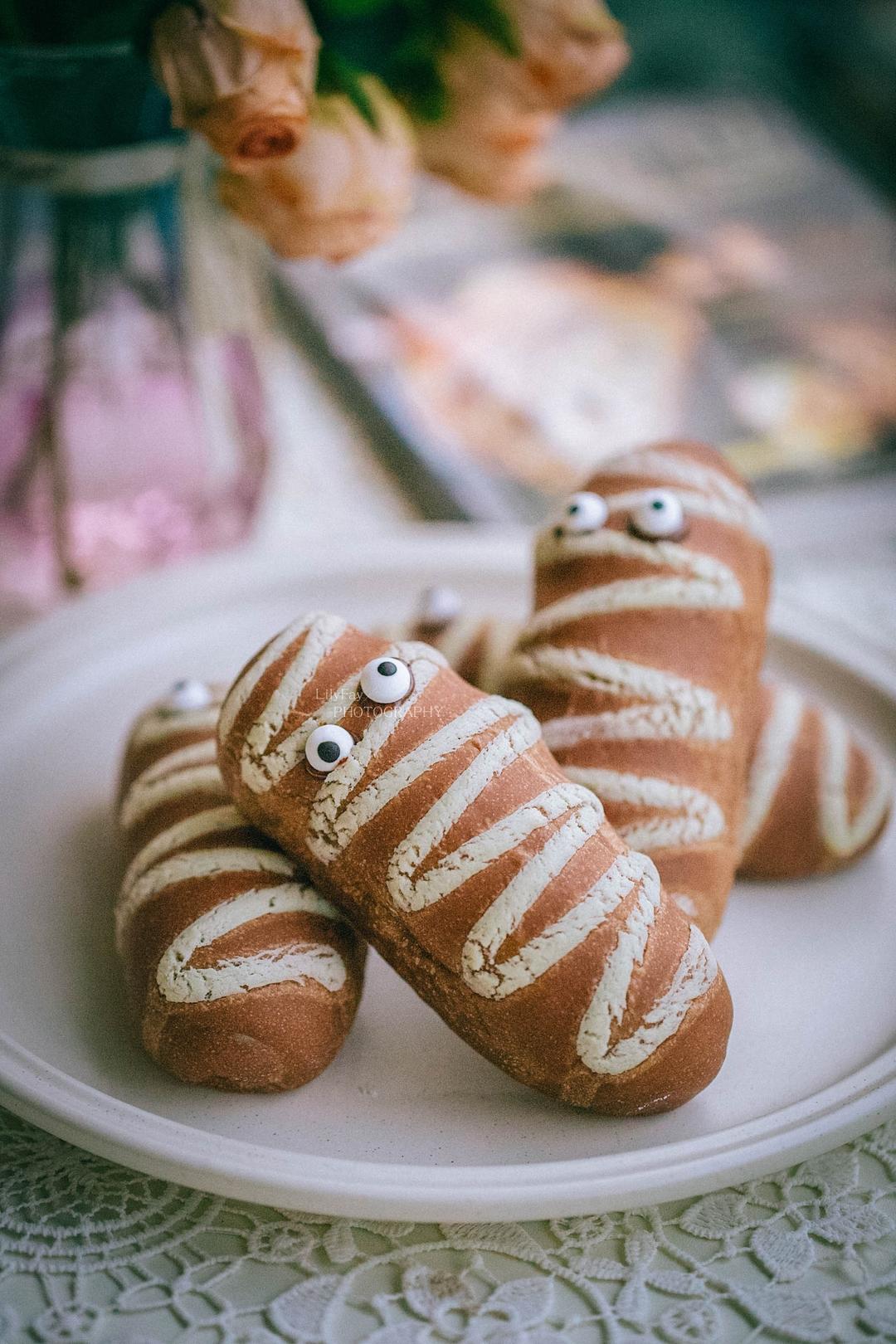 万圣节，可可木乃伊巧克力爆浆熔岩面包 B119