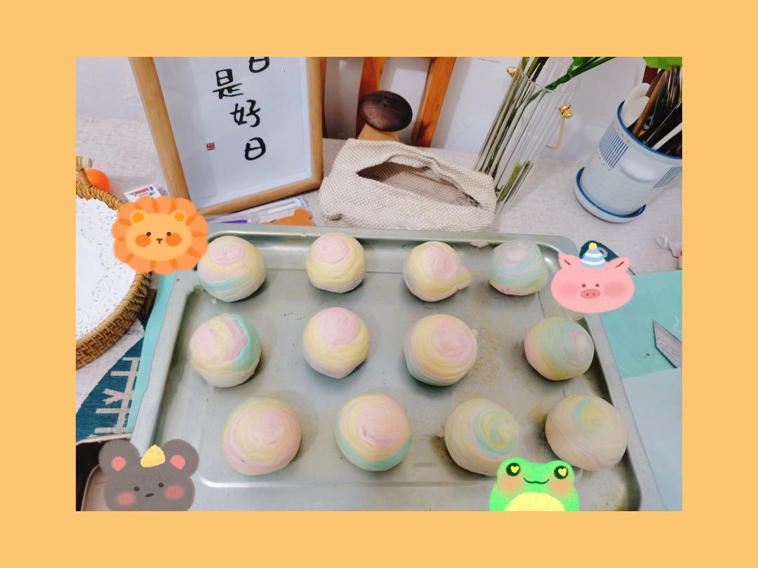 超级好看的彩虹蛋黄酥免费教程！超级详细！按照步骤就能成功！