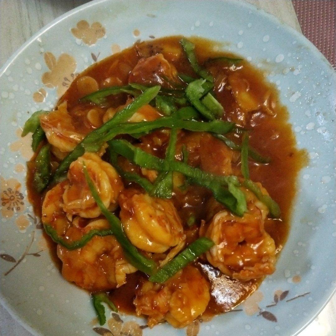 番茄酱焖阿根廷红虾