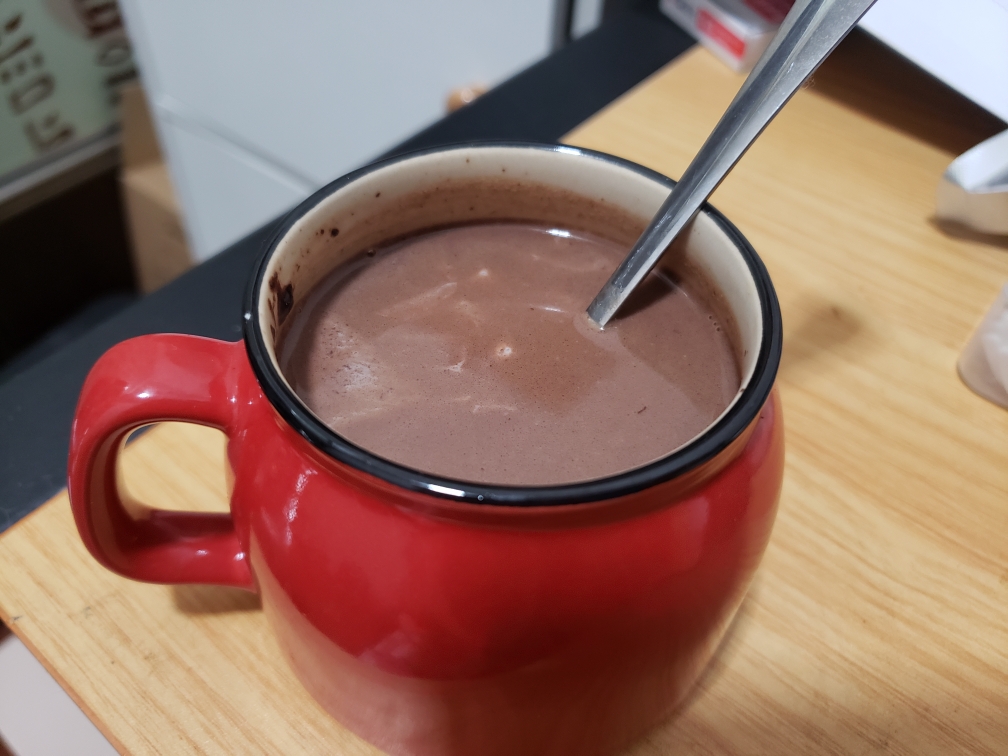 快手低卡～空气炸锅牛奶热可可/热巧克力的做法
