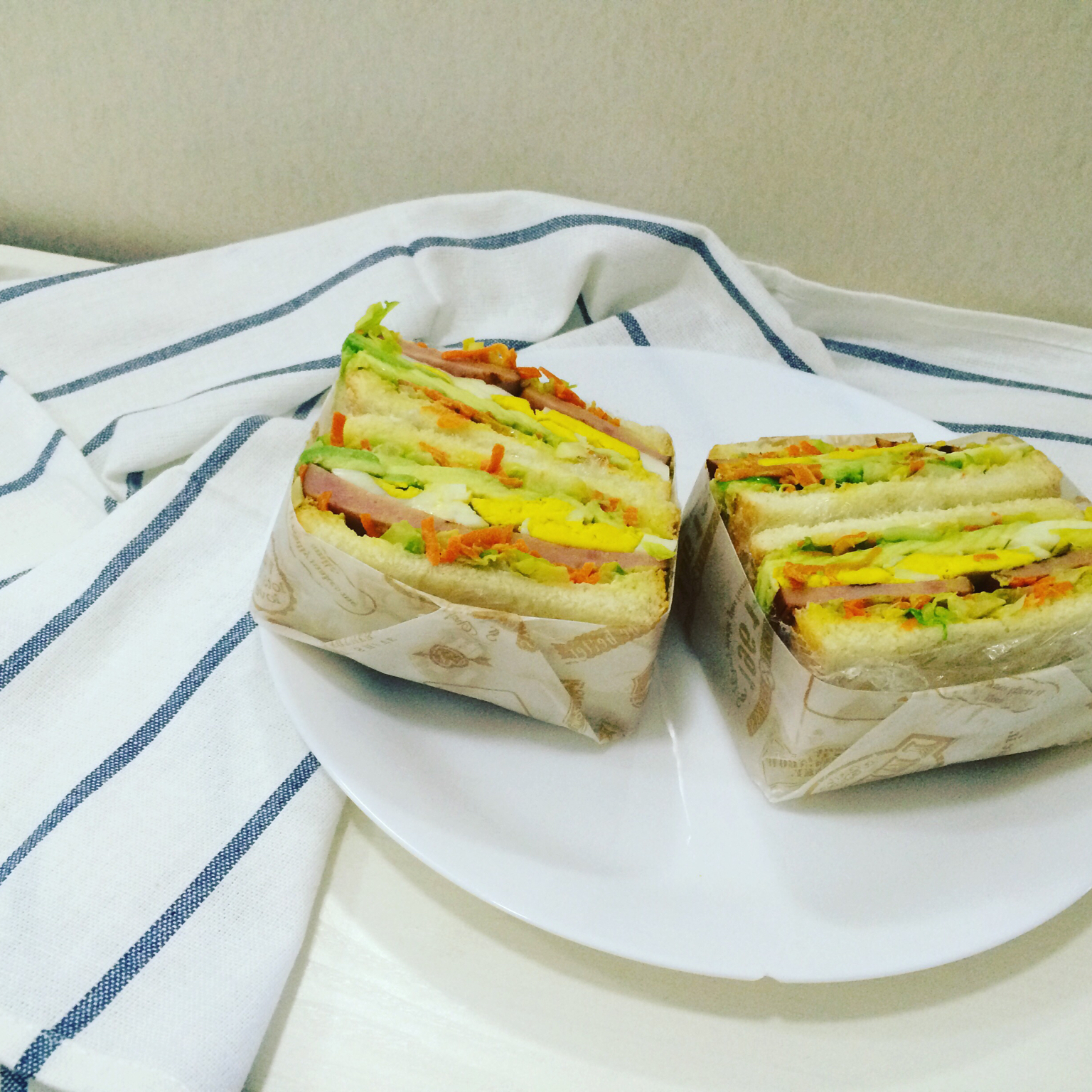 如何做超厚的沼三明治~详细tip！牛油果鸡蛋午餐肉三明治~