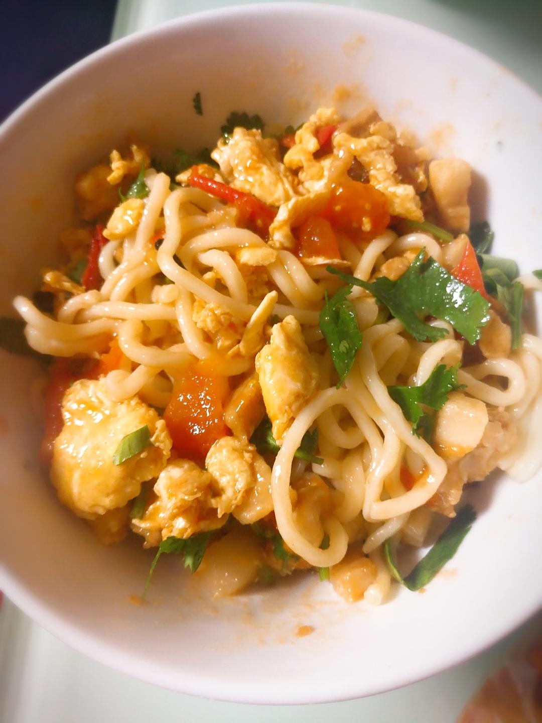 西红柿鸡蛋肉卤面的做法