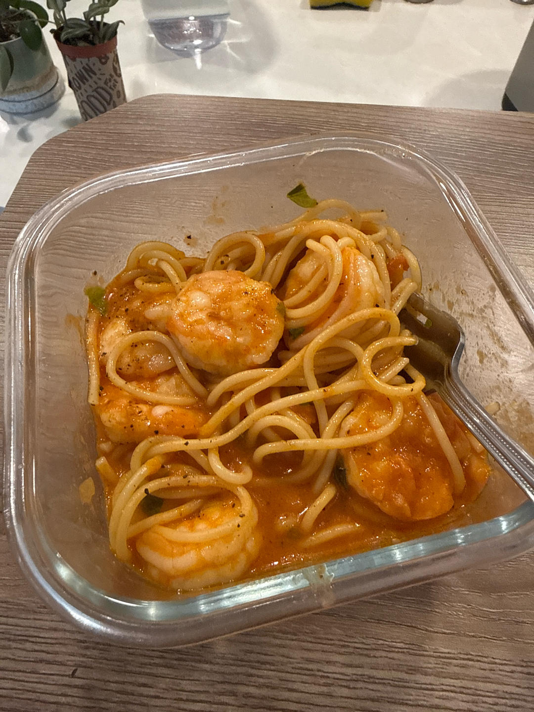 韩式辣奶油虾仁意面