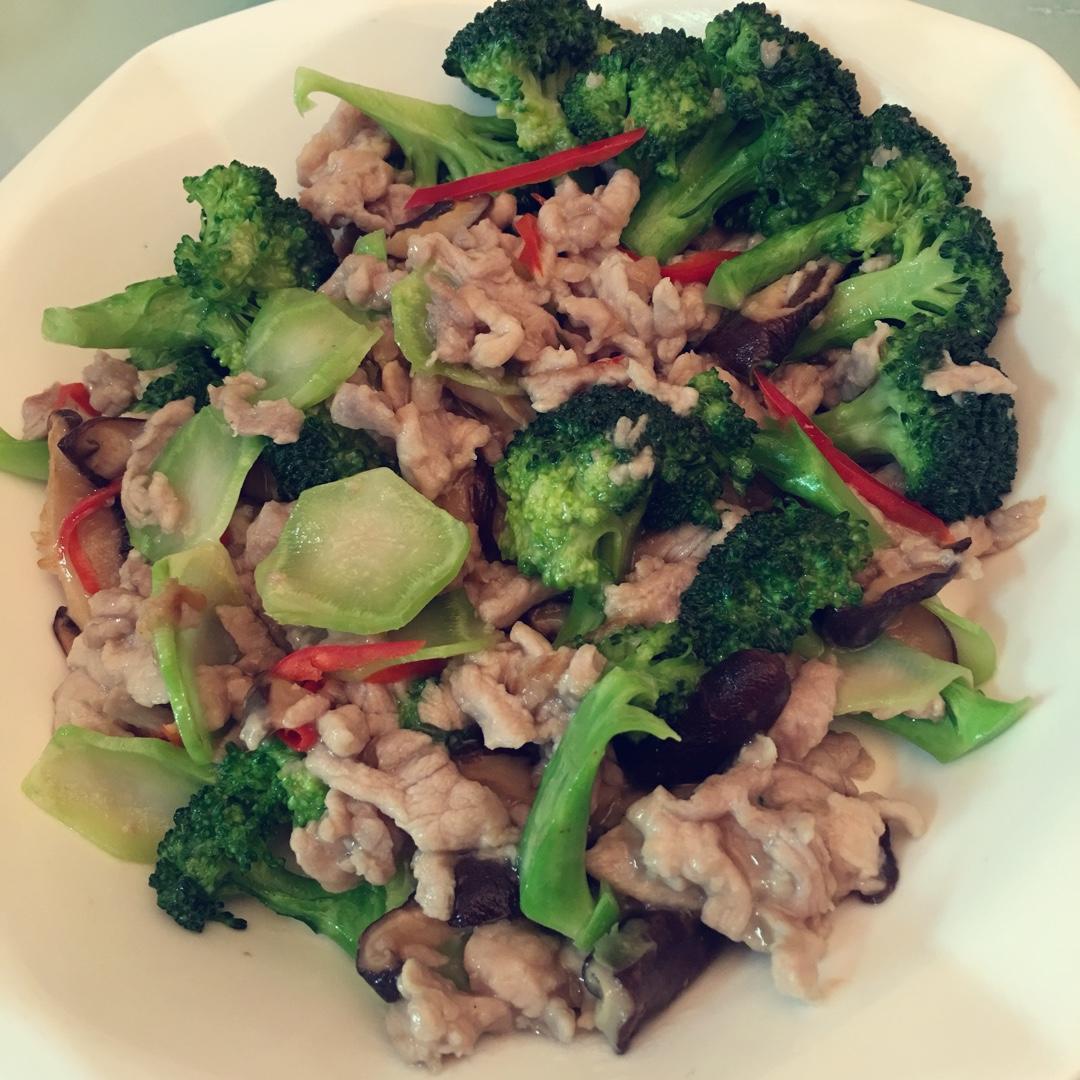 蓝瘦香菇
（西蓝花瘦肉炒香菇）