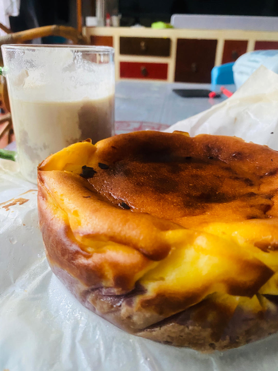 巨好吃的芋泥巴斯克蛋糕😍只需搅一搅就🉑