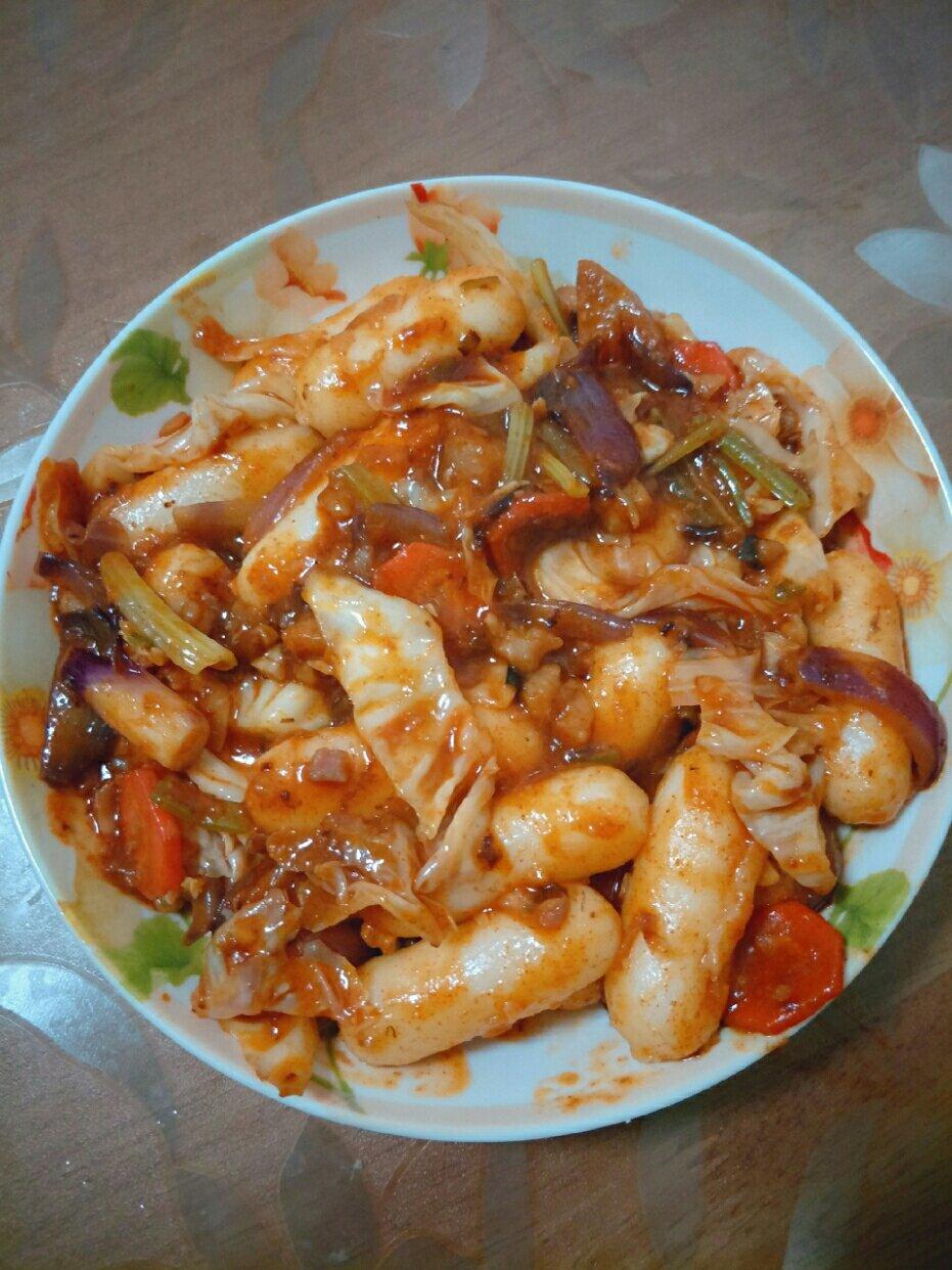 泡菜炒芝士年糕