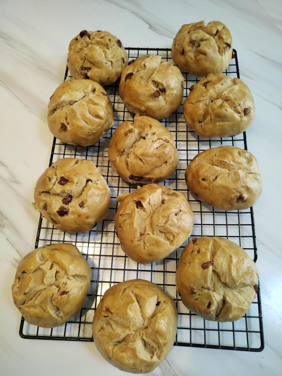 新手也能爆开花的老面红糖大枣开花馒头（泡打粉版or无泡打粉版）