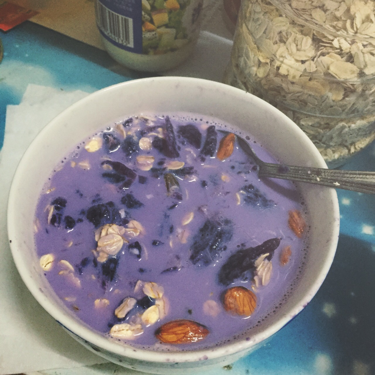 牛奶燕麦紫薯粥