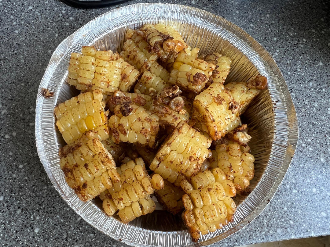 空气炸锅+玉米🌽！好吃到嗦手指