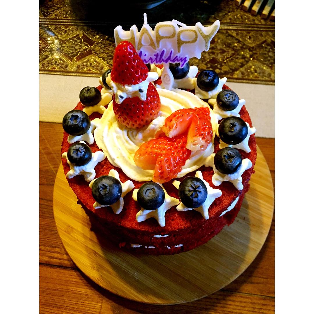 红丝绒六寸裸蛋糕