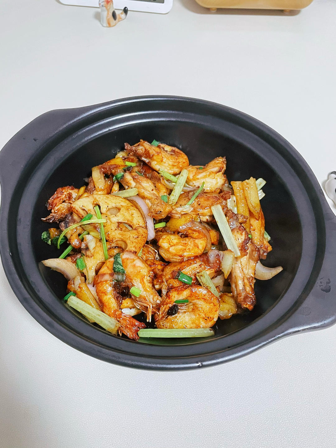 干锅鸡翅香辣虾🍤