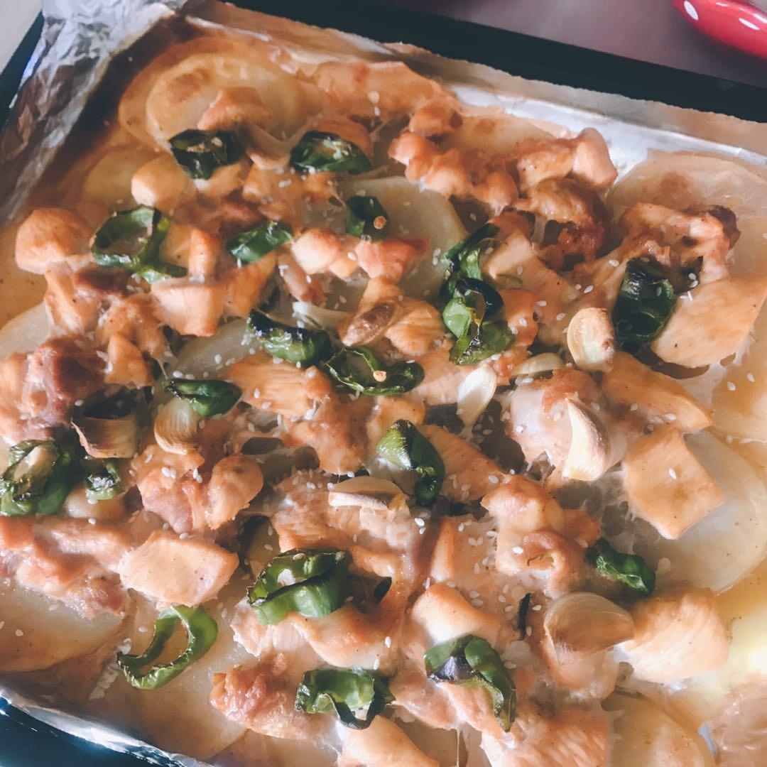 新奥尔良烤鸡腿土豆