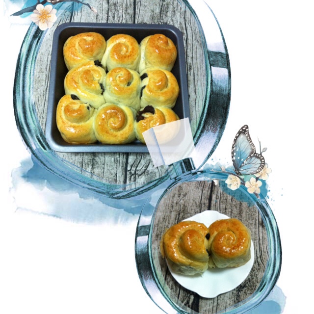 淡奶油花生酱玫瑰卷面包