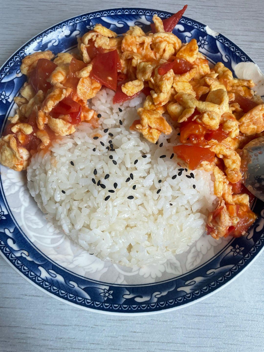 番茄鸡蛋盖浇饭