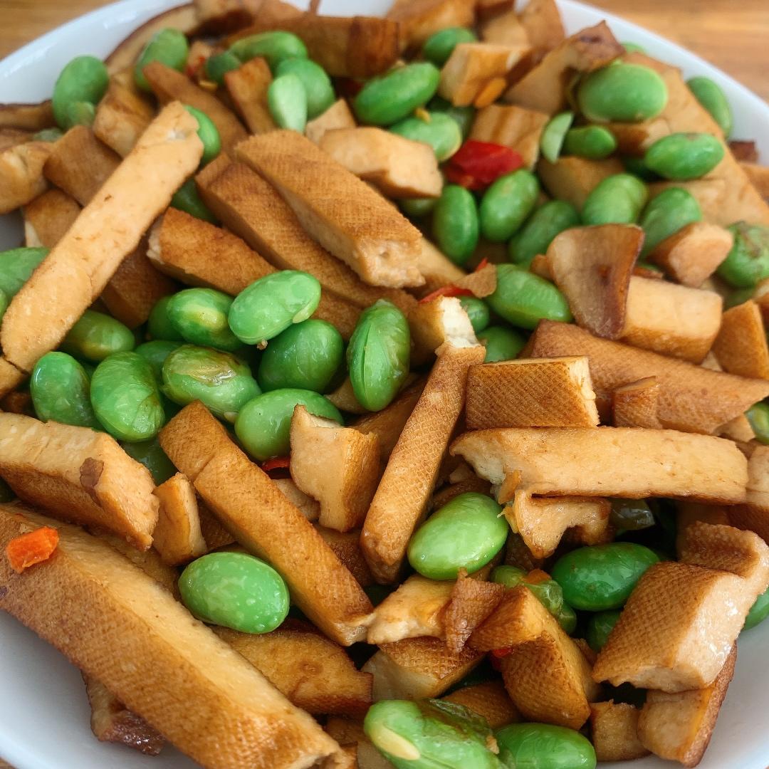 老油条x78a做的毛豆米炒香干