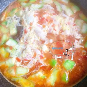 番茄丝瓜蛋花汤的做法 步骤7