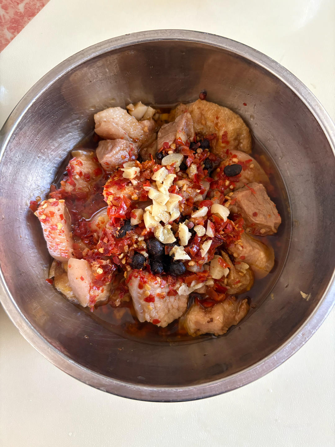 蒸菜之【油豆腐蒸五花肉】