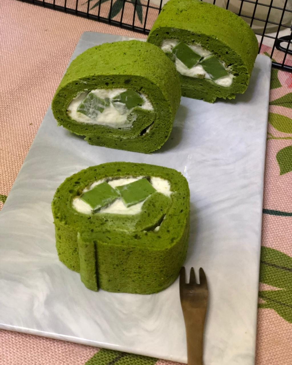 抹茶奶油蛋糕卷——最爱这一抹清新