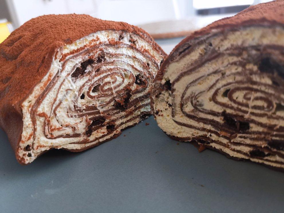千层毛巾卷，原味、抹茶、巧克力三种口味